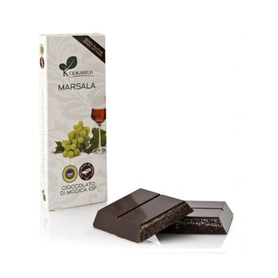 Ciokarrua | Cioccolato di Modica IGP Marsala Senza Glutine | Cioccolato Crudo Lavorato Modica | Barretta di cioccolato senza lattosio | Cioccolato 1 Tavoletta - 100 Gr