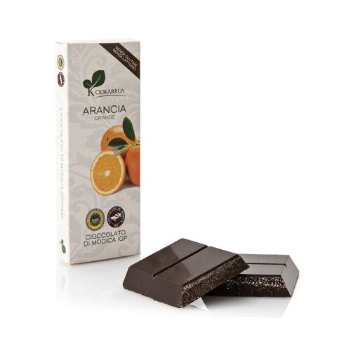 Ciokarrua | Modica Orange PGI Chocolate | Processed Raw Chocolate Modica | Lactose Free Chocolate Bar | Chocolate 1 Tablet - 100 Gr