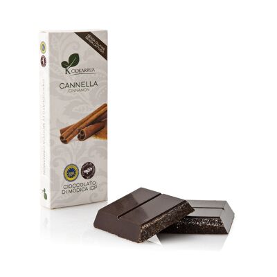 Ciokarrua | Cioccolato di Modica Cannella IGP | Cioccolato Crudo Lavorato Modica | Barretta di cioccolato senza lattosio | Cioccolato 1 Tavoletta - 100 Grammi