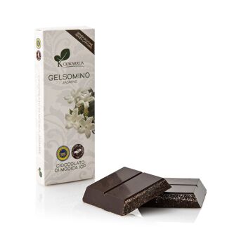 Ciokarrua | Modica Chocolat Jasmin | Chocolat cru transformé Modica IGP | Barre de chocolat sans lactose | Chocolat 1 Tablette - 100 Grammes 1