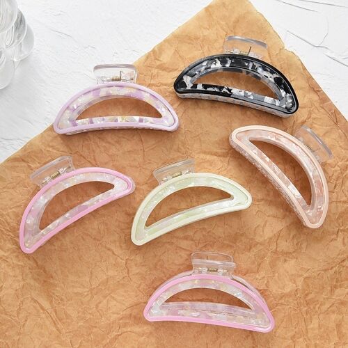 Cutout Half-Moon Hair Claw Clip