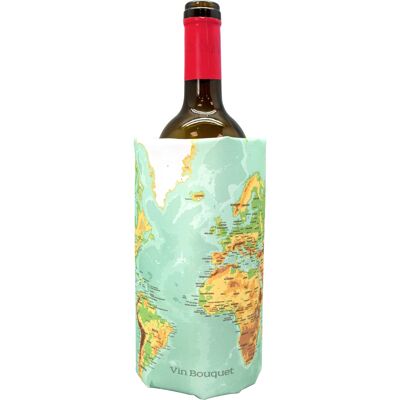 Adjustable Cooler Cover for Wine Bottles with Non-Slip Elastic System Map