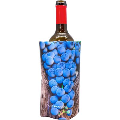 Adjustable Cooler Cover for Wine Bottles with Non-Slip Elastic System Black Grapes
