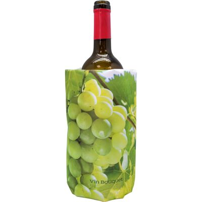 Adjustable Cooler Cover for Wine Bottles with Elastic Non-Slip System White Grapes