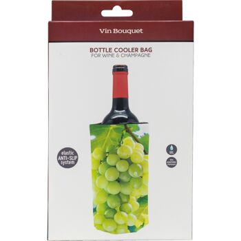 Housse Glacière Réglable pour Bouteilles de Vin avec Système Antidérapant Élastique Raisins Blancs 2