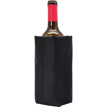 Housse Glacière Réglable pour Bouteilles de Vin avec Système Antidérapant Élastique Noir 4