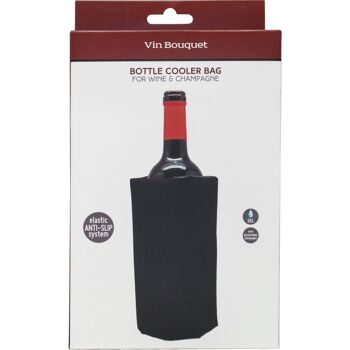 Housse Glacière Réglable pour Bouteilles de Vin avec Système Antidérapant Élastique Noir 5