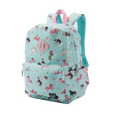 YLX Oriole Backpack | Kids | Bleached Aqua & Horses