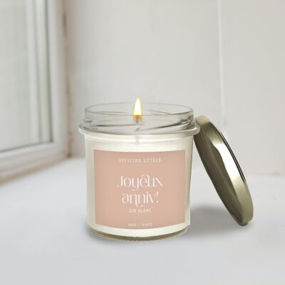 "Happy Birthday" scented candle - White Linen