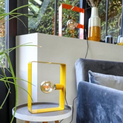 Eco-friendly bohemian lamp, eco-responsible, orange, green and yellow - Quadro