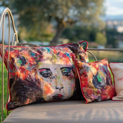 Natural bohemian cushions "OFFRE-MOI DES FLEURS", cotton, linen, eco-responsible, made in France