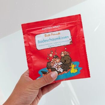 Oreiller en mousse de bain Lüttes Welt BEST FRIENDS - cosmétique naturelle certifiée, additif de bain pour enfants 5