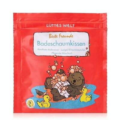 Almohada de espuma de baño Lüttes Welt BEST FRIENDS - cosmética natural certificada, aditivo de baño para niños