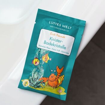 Cristaux de bain crépitants Lüttes Welt BEST FRIENDS - cosmétique naturelle certifiée, additif de bain pour enfants 3