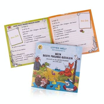 Spectacle de bain Lüttes Welt BEST FRIENDS - cosmétiques naturels certifiés dans un coffret cadeau, additifs de bain pour enfants 2