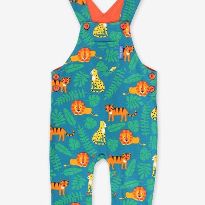Dungarees made of organic cotton jersey with big cats