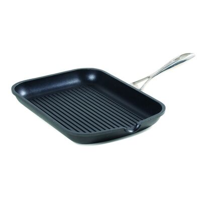 Grillpan 24x28cm Stainless Steel Handle INDUCTION h. 4cm