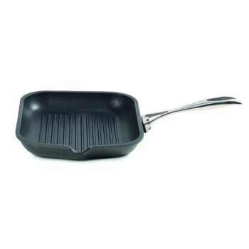 Poêle à Griller 26x36cm Manche Inox INDUCTION h.4 cm 2