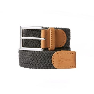 Ceinture tressée Gris Anthracite