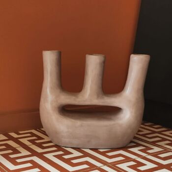 Vase Manat marocain, céramique beige clair, éco-responsable, décoration bohème 2