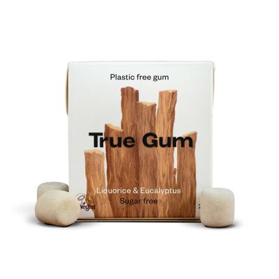 Chicle sin azúcar - Regaliz y eucalipto - TRUE GUM - Sin plástico