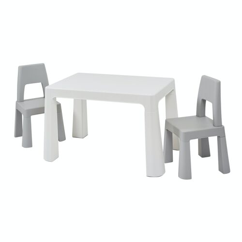 Kids Plastic Height Adjustable Table and 2 Chairs Set