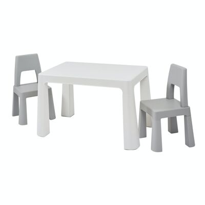 Juego de mesa y 2 sillas de plástico ajustable en altura para niños