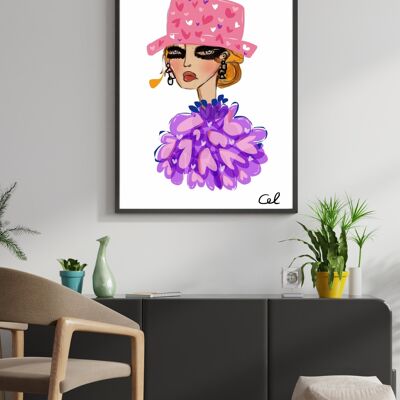 Ilustración de moda - cartel de Madame Gisèle