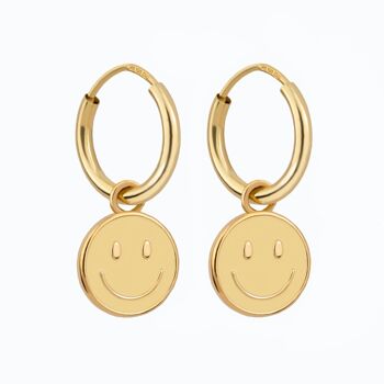 Boucles d'oreilles créoles Smiley 1