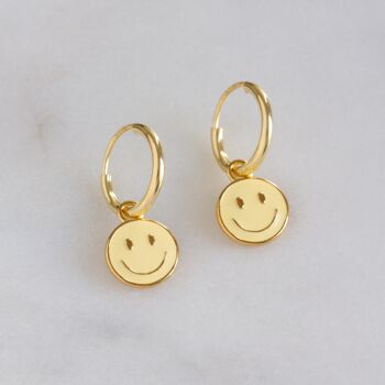 Boucles d'oreilles créoles Smiley 4