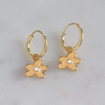 Boucles d'oreilles créoles fleurs 3