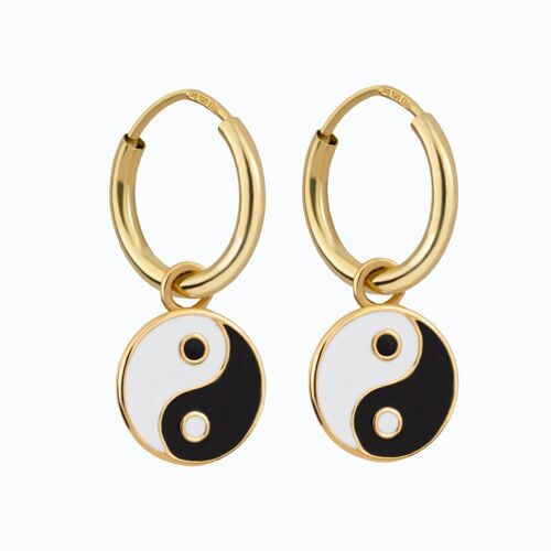 Yin Yang Hoop Earrings