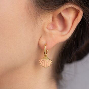 Boucles d'oreilles créoles coquillage 3