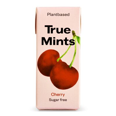 TRUE GUM cherry flavor sugar-free mints without plastic