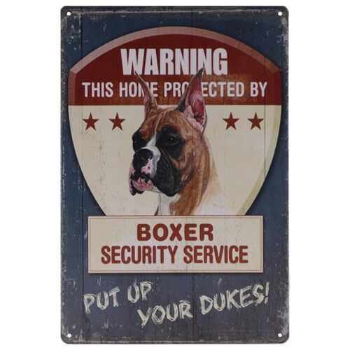 Boxer security metalen bord 20x30cm
