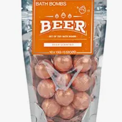 Beer scented bath bombs