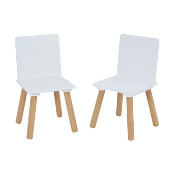 Ensemble table et chaises pour enfants blanc et pin 4