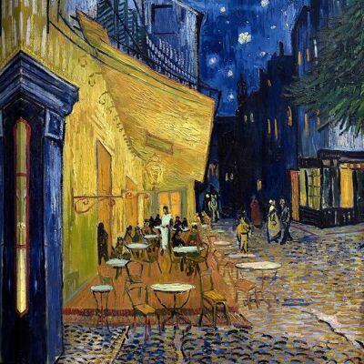 Impresión en lienzo con calidad de museo de Vincent van Gogh, Terraza del café por la noche