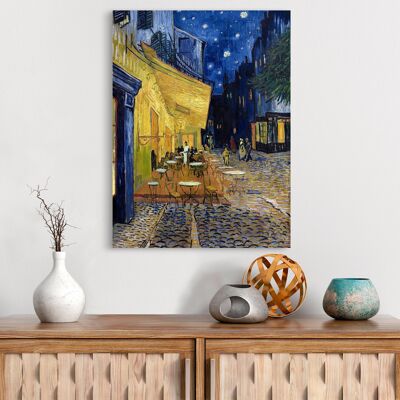 Impresión en lienzo con calidad de museo de Vincent van Gogh, Terraza del café por la noche