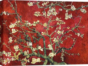 Toile de qualité musée Vincent van Gogh, Déco Van Gogh - Fleur d'amandier (Variation rouge) 1