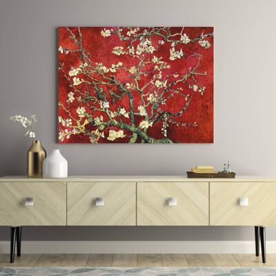 Vincent van Gogh Museum Quality Canvas, Van Gogh Deco - Almond Blossom (Red Variation)