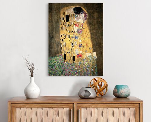 Quadro su tela di qualità museale Gustav Klimt, Il Bacio