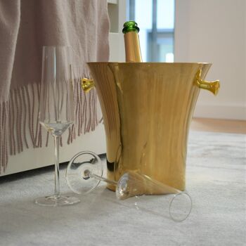 Cylindre : seau à vin et champagne : or 3