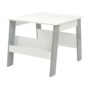 Ensemble de table et chaise de bibliothèque blanc et gris pour enfants 6