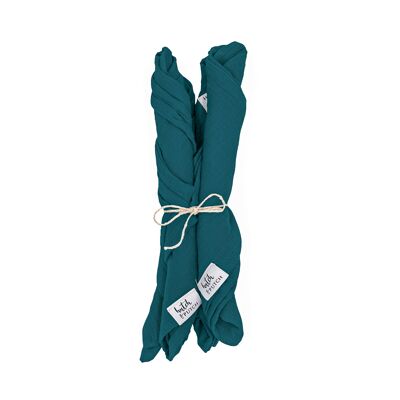 "Anne-Marie" Muslin Napkins • Teal • Set of 4