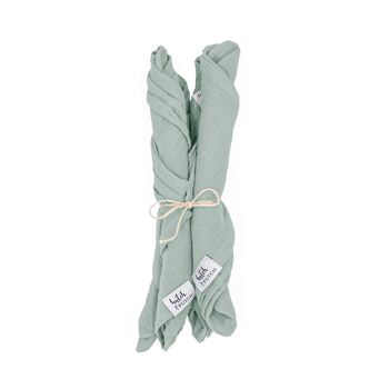 Serviettes en mousseline Anne-Marie • Aigue-marine • Lot de 4 1