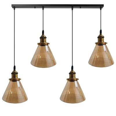 Industrial Retro Pendant Light Suspended Cluster Lights Style Glass Lamp Shade~1588