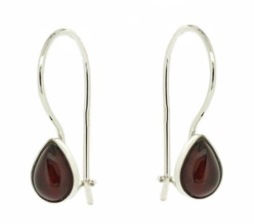 Classic Teardrop Cherry Amber Drop Earrings with and Presentation Box