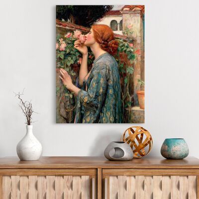 Modern art painting, print on canvas: John William Waterhouse, The Soul of the Rose