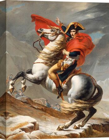 Impression sur toile : Jacques-Louis David, Napoléon Bonaparte traversant le Gran San Bernardo 1